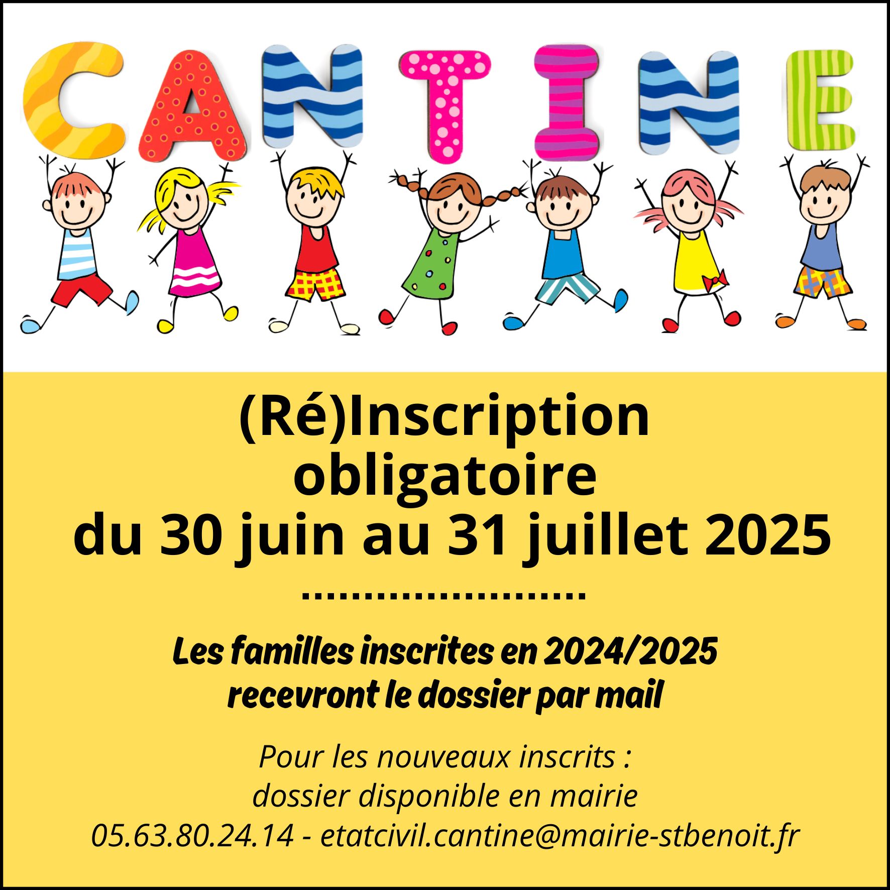 Inscriptions cantine
