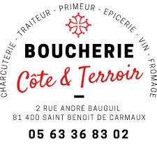 logo côte et terroir Logo de la boucherie côte et terroir située 2 rue André Bauguil 81400 Saint Benoit de Carmaux contact : 05 63 36 83 02
